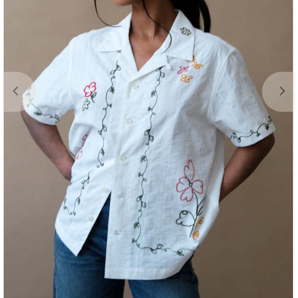 Dunst GRAPHIC OPEN COLLARED SHIRT - GARDEN GREEN